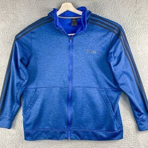 Adidas Fleece Jacket Men Extra Large Blue Black Loose Pullover‎ Outdoor Athletic